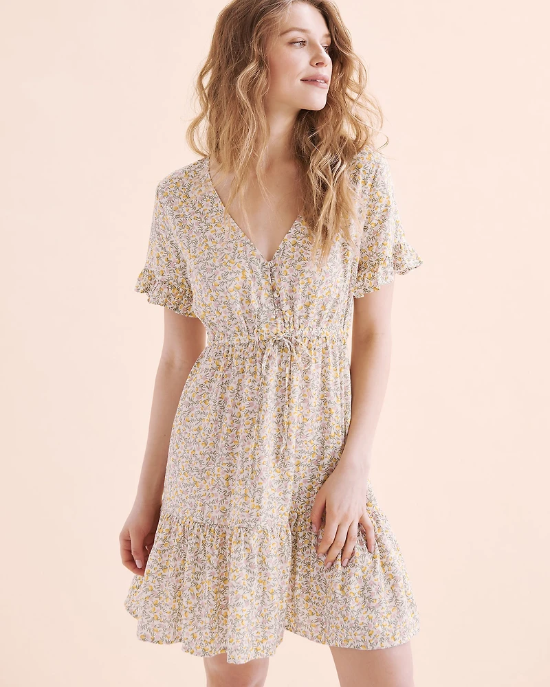 Dobby Viscose Ruffle Dress