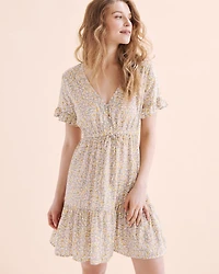 Dobby Viscose Ruffle Dress
