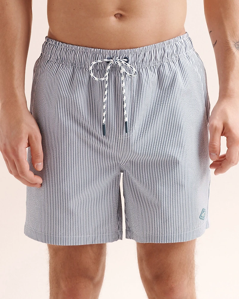 Maillot volley seersucker 6'' avec doublure de compression ligné