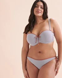 Haut de bikini bandeau bonnet D rayures nautiques