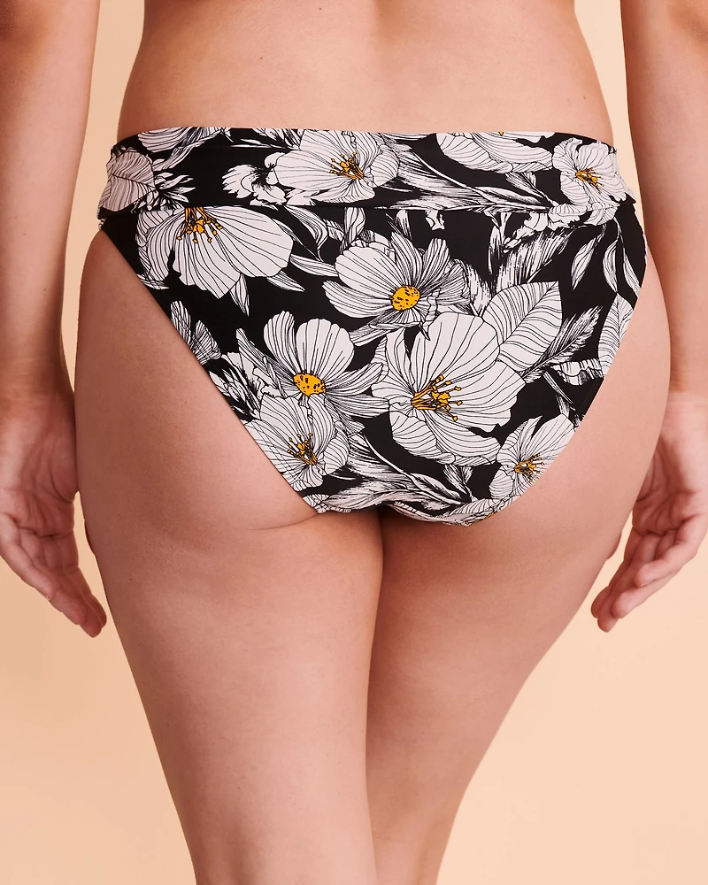Bas de bikini bande taille pliée FLORAL