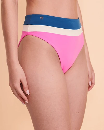 Bas de bikini taille haute réversible Suzy Q FUCHSIA PRUSSIAN