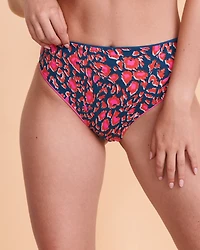 Bas de bikini taille haute réversible Suzy Q FUCHSIA PRUSSIAN