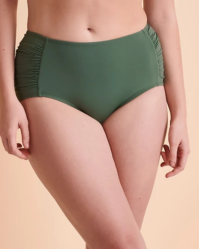 SOLID Gathered Sides Bikini Bottom