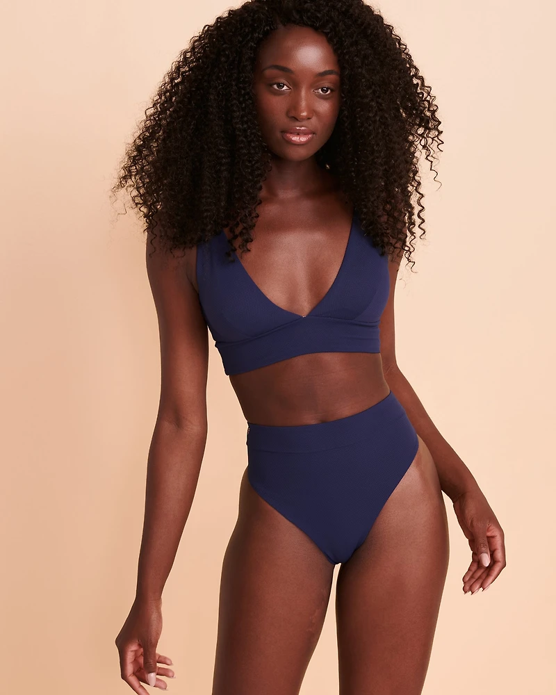 Haut de bikini triangle long réversible Paradisus INDIGO BLUE