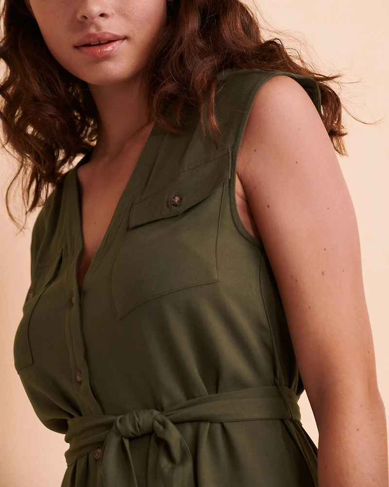 Sleeveless Dress Twill
