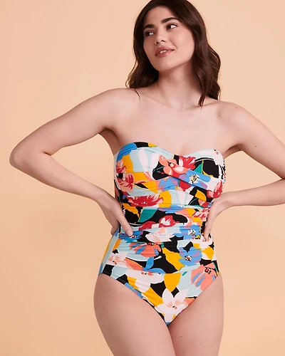 Maillot une-pièce bandeau MODERN BLOOM