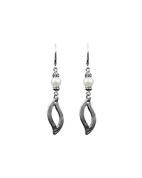 Karyn Chopik Sterling Silver Open Leaf Dangle Earrings