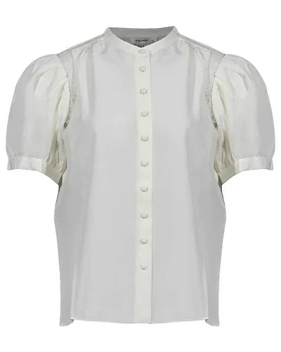 Frame Lace Shoulder Inset Blouse