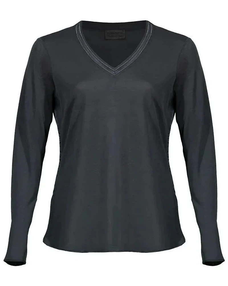Purotatto V-Neck Cashmere Jersey Top