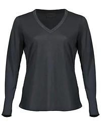 Purotatto V-Neck Cashmere Jersey Top