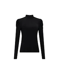 Diane Von Furstenberg Remy Sheer Puff Sleeves Top