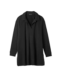 Eileen Fisher Cozy Brushed Terry Hug Henley Long Top