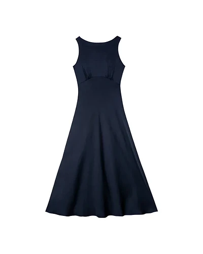 Luisa Cerano Crushed Satin Midi Dress