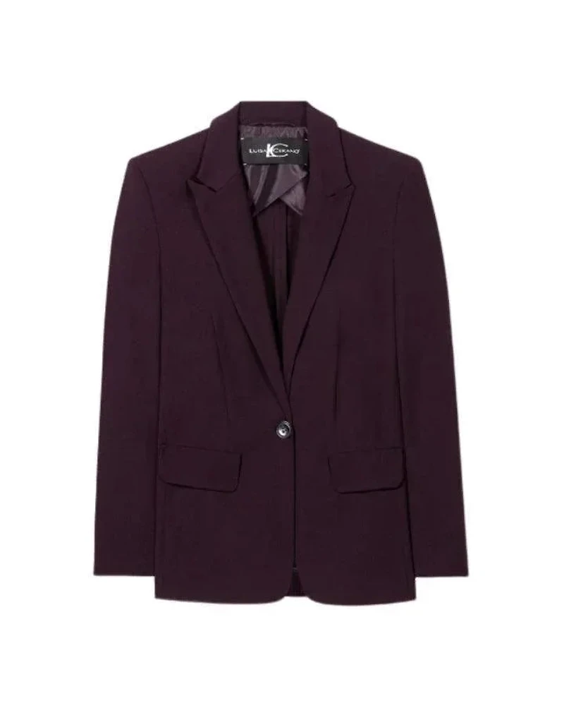 Luisa Cerano Burgundy One Button Blazer