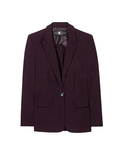 Luisa Cerano Burgundy One Button Blazer