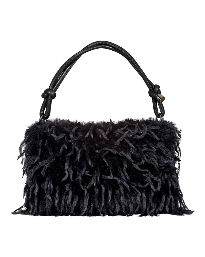 Luisa Cerano Faux Fur Evening Bag
