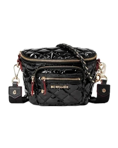 MZ Wallace Black Lacquer Micro Crosby Sling Bag