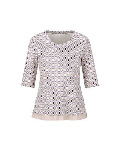 Marc Cain Print Cotton Half Sleeve Tee