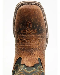Smoky Mountain Boys' Jesse Bison Leather Print Boot - Square Toe