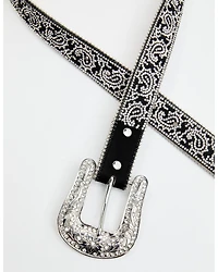 Shyanne Women's Rhinestone Paisley Print Belt