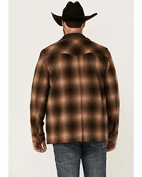 Powder River Outfitters Men's Plaid Print Heavy Brushed Wool Snap Jacket