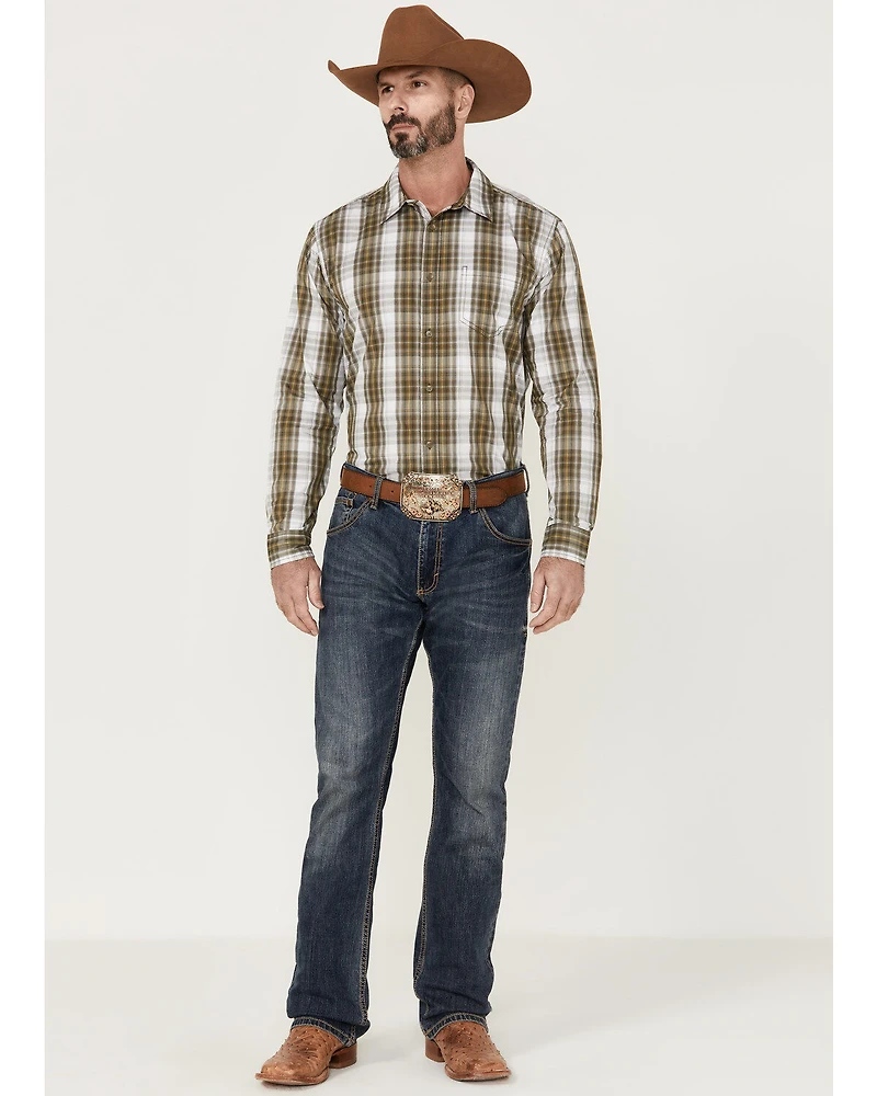 Gibson Men's Station Plaid Long Sleeve Button-Down Western Shirt