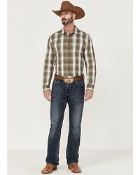 Gibson Men's Station Plaid Long Sleeve Button-Down Western Shirt