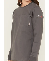 Ariat Women's FR Pima Stretch US Logo Baselayer Long Sleeve Work T-Shirt