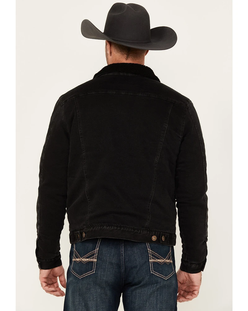 Cody James Men's Outlaw Sherpa Lined Denim Trucker Jacket