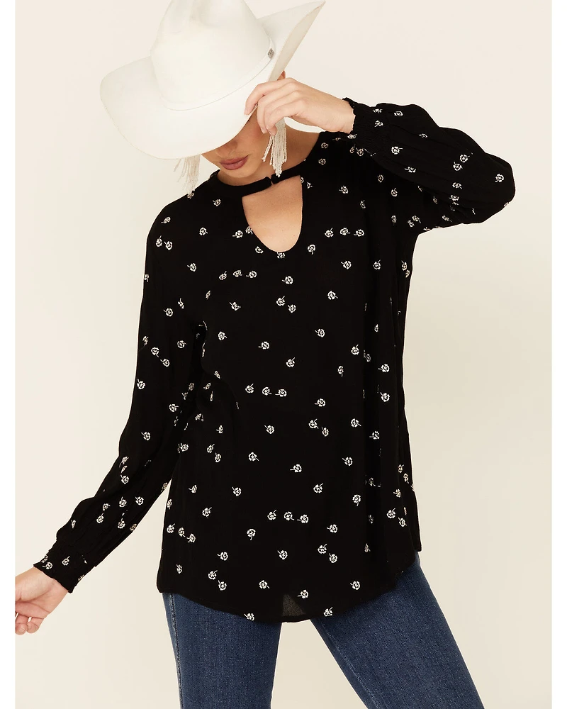 Shyanne Women's Floral Print Long Sleeve Peasant Tunic