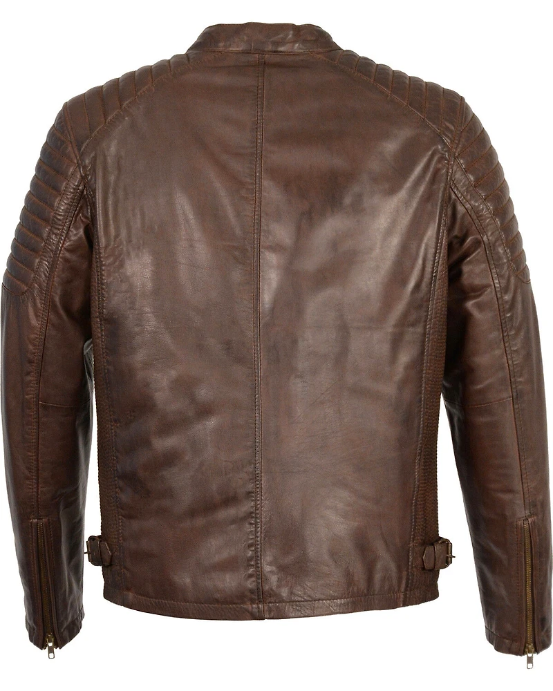 Milwaukee Leather Men's Quilted Shoulders Snap Collar Jacket - 5X