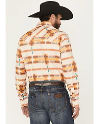 Rock & Roll Denim Men's Southwestern Long Sleeve Snap Stretch Western Shirt