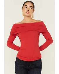 Free People Women's Iris Layering Off The Shoulder Long Sleeve Shirt