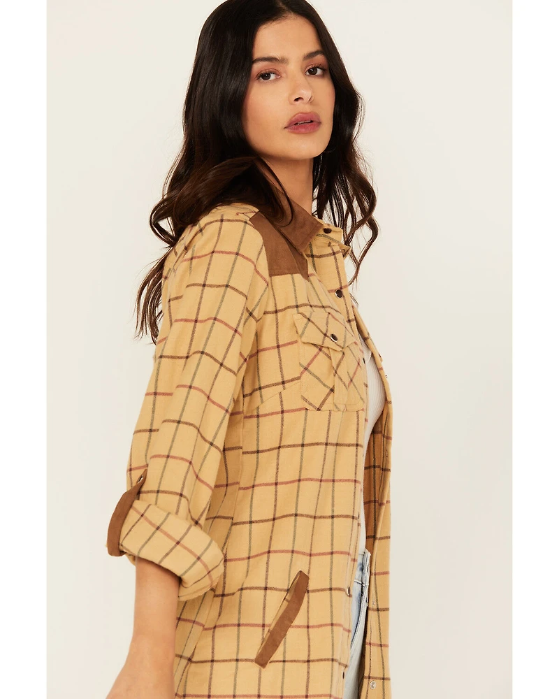 Tasha Polizza Women's Plaid Print Long Sleeve Snap Western Shirt
