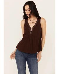 Idyllwind Women's Spruce Criss Cross Front Embellished Tank