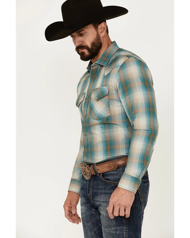 Pendleton Men's Frontier Plaid Print Long Sleeve Snap Western Shirt