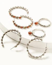Shyanne Women's Desert Rose Antique Hoop Earrings Set - 3 Piece