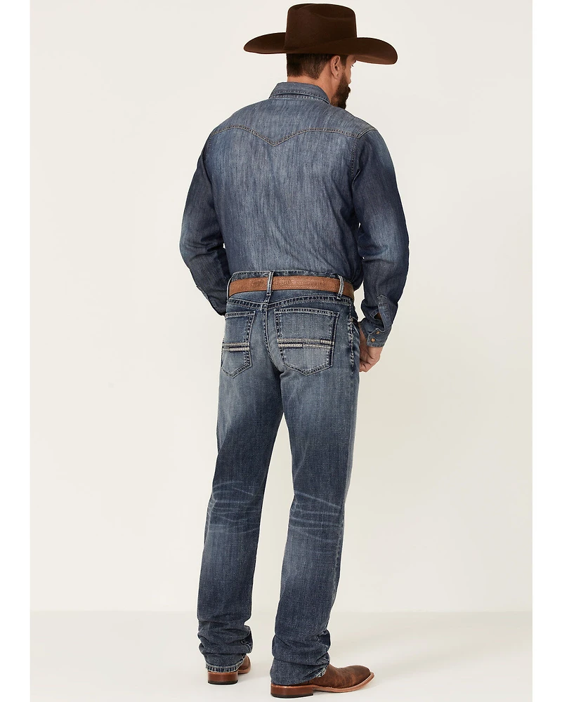 Cinch Men's White Label Medium Stonewash Performance Stretch Relaxed Straight Jeans