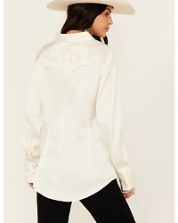 Wrangler Women's Star Embroidered Long Sleeve Snap Western Shirt
