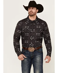 Rock & Roll Denim Men's Tek Southwestern Print Long Sleeve Snap Western Shirt