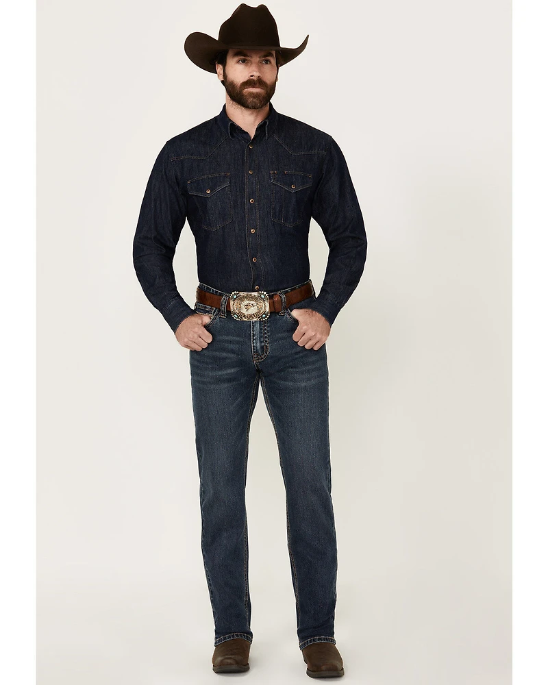 Rock & Roll Denim Men's Revolver Medium Wash Slim Straight Stretch Jeans