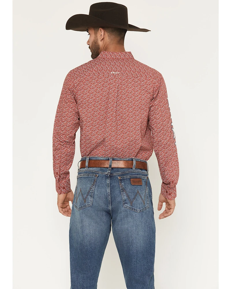 Ariat Men's Team Logo Paisley Print Long Sleeve Button-Down Western Shirt
