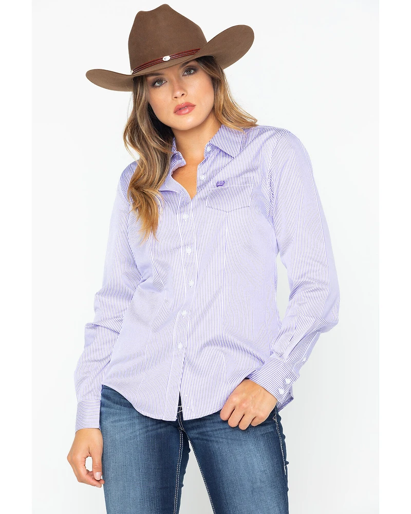 Cinch Women's Stripe Button Down Core Western Long Sleeve Shirt