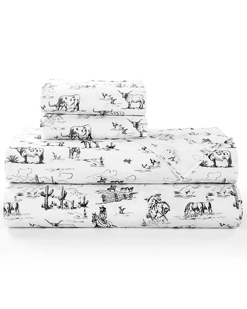 HiEnd Accents 200TC Cotton Ranch Life 4 Piece Sheet Set