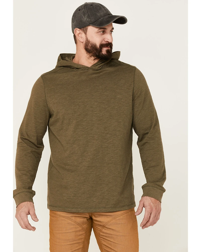 Brothers and Sons Men's Solid Heather Slub Long Sleeve Hooded Sweatshirt