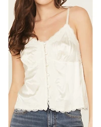 Shyanne Women's Lace Trim Satin Cami
