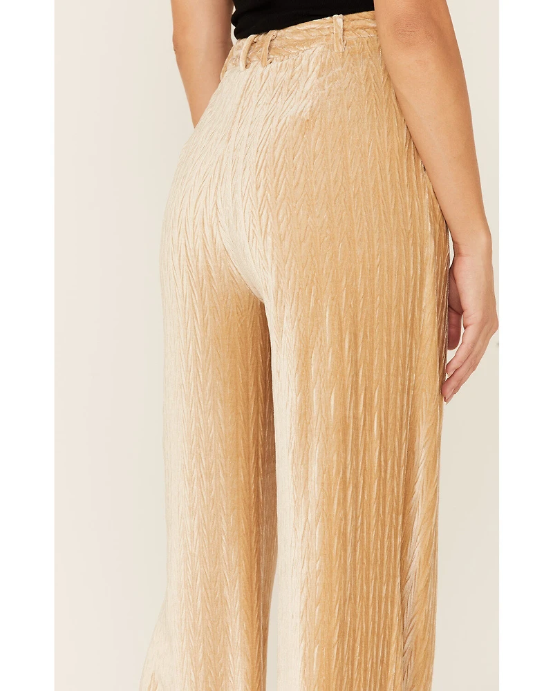 Sadie & Sage Women's Angelic Pleated Velvet Wide Leg Pant