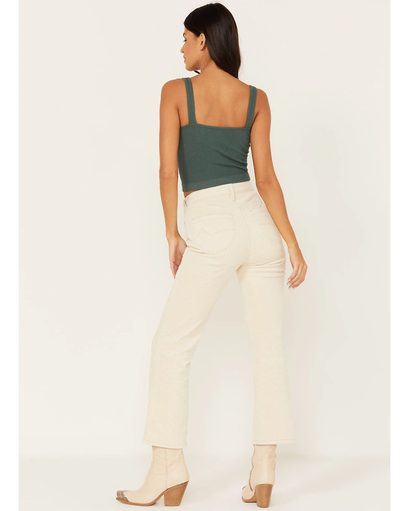 Cleo + Wolf Women's Mid Rise Flare Corduroy Pants
