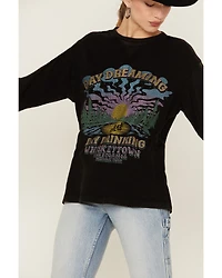 Cleo + Wolf Women's Day Dreaming, Drinking Graphic Thermal Pullover Sweatshirt